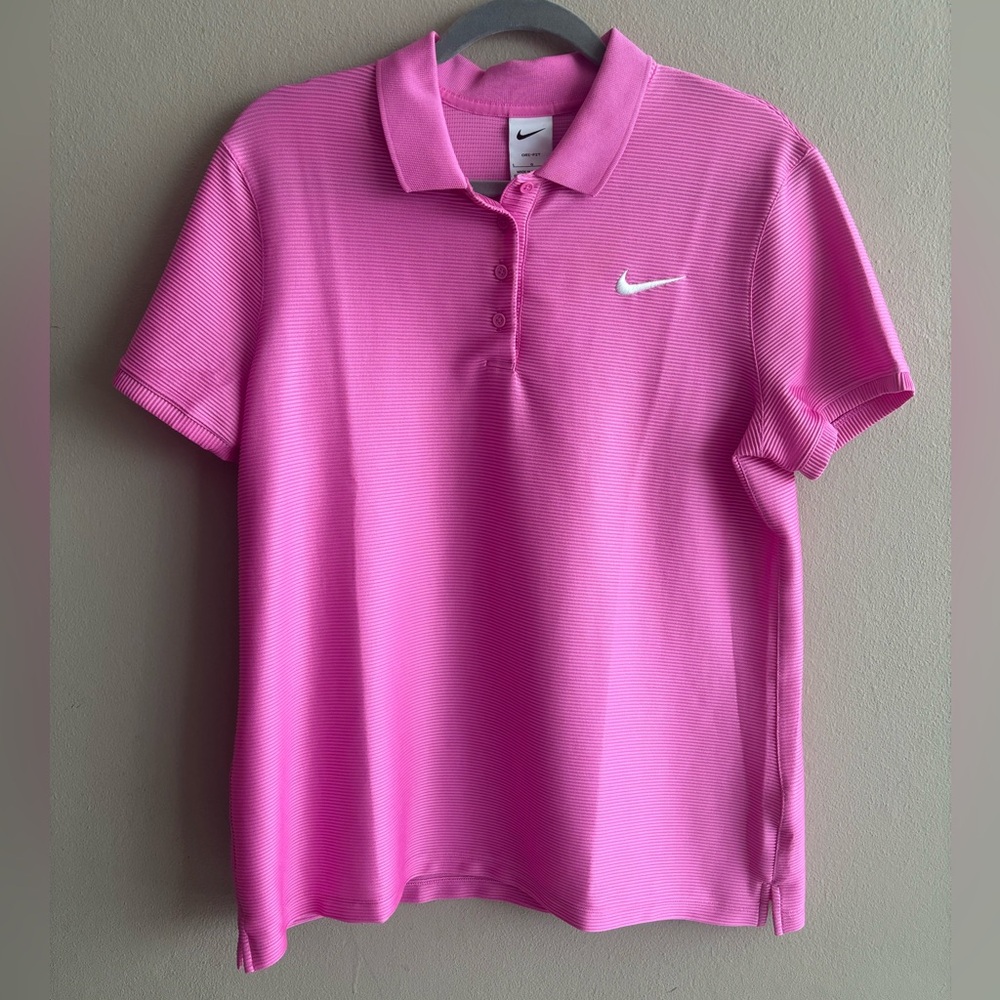 Nike Dri-Fit Women's Golf Short Sleeve Pink Polo Top Style FD6710-675 Large